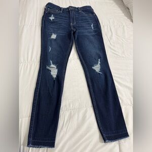 Hollister Navy Ripped Skinny Jeans